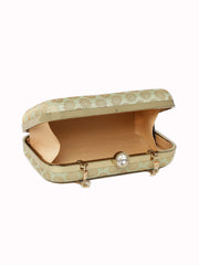 Tulle Floral Textured Faux Silk Clutch