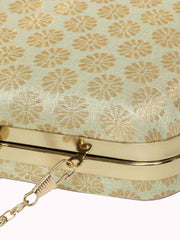 Tulle Floral Textured Faux Silk Clutch