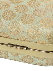 Tulle Floral Textured Faux Silk Clutch