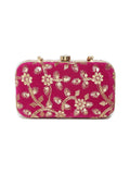 Tulle Sequines Embroidered Velvet Clutch