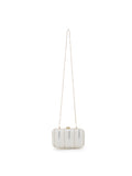 Tulle Striped Embellished Faux Silk Clutch