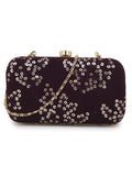 Tulle Embellished Embellished Faux Silk Clutch