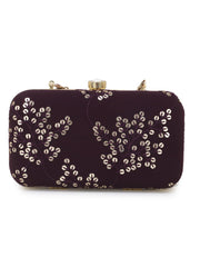 Tulle Embellished Embellished Faux Silk Clutch