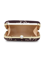 Tulle Embellished Embellished Faux Silk Clutch