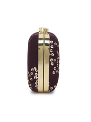 Tulle Embellished Embellished Faux Silk Clutch