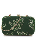 Tulle Embellished Embellished Faux Silk Clutch