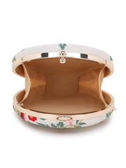 Gala Floral Emroidered Faux Silk Clutch