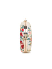 Gala Floral Emroidered Faux Silk Clutch