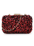 Quill Velvet Sequined Box Clutch