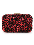 Quill Velvet Sequined Box Clutch