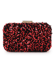 Quill Velvet Sequined Box Clutch