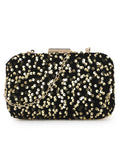 Quill Velvet Sequined Box Clutch