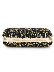 Quill Velvet Sequined Box Clutch