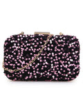 Quill Velvet Sequined Box Clutch