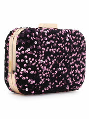 Quill Velvet Sequined Box Clutch