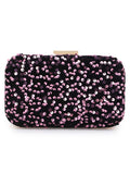 Quill Velvet Sequined Box Clutch