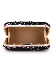 Quill Velvet Sequined Box Clutch