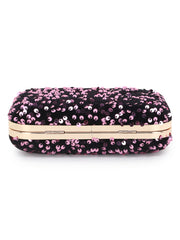 Quill Velvet Sequined Box Clutch