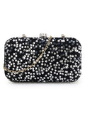 Quill Velvet Sequined Box Clutch