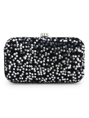 Quill Velvet Sequined Box Clutch