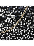 Quill Velvet Sequined Box Clutch
