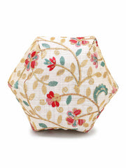 Lotus Faux Silk Floral Embroidered Potli