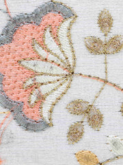 Gala Faux Silk Floral Embroidered Round Clutch