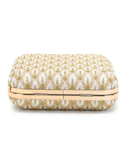 Vista Faux Silk Zari Embroidered Square Clutch