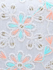 Vista Faux Silk Floral Embroidered Square Clutch