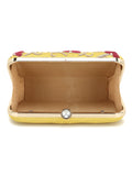 Gaud Floral Embellished Faux Silk Clutch