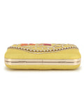 Gaud Floral Embellished Faux Silk Clutch