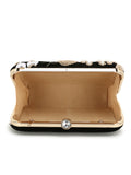 Gaud Floral Embellished Velvet Clutch