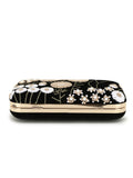Gaud Floral Embellished Velvet Clutch