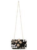 Gaud Floral Embellished Velvet Clutch