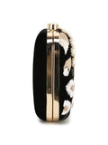 Gaud Floral Embellished Velvet Clutch