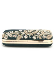 Gaud Floral Embellished Faux Silk Clutch