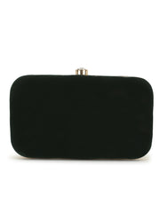 Gaud Floral Embellished Velvet Clutch
