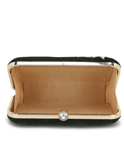 Gaud Floral Embellished Velvet Clutch