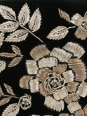 Gaud Floral Embellished Velvet Clutch