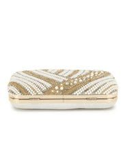 Adorn Embellished Faux Silk Clutch