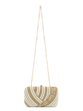 Adorn Embellished Faux Silk Clutch