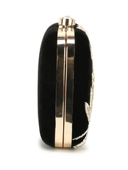 Adorn Floral Embellished Velvet Clutch