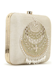 Vista Embellished Faux Silk Clutch