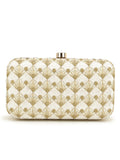 Hue Embroidered Faux Silk Clutch