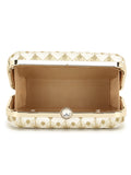 Hue Embroidered Faux Silk Clutch