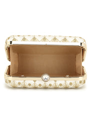 Hue Embroidered Faux Silk Clutch