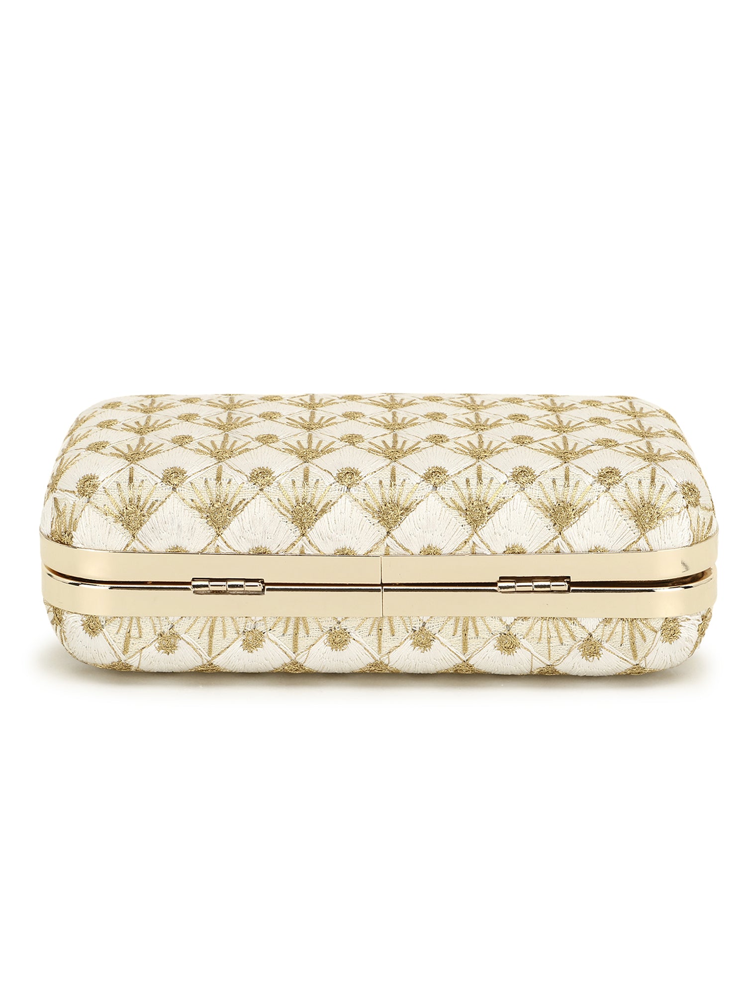 Hue Embroidered Faux Silk Clutch