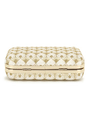 Hue Embroidered Faux Silk Clutch