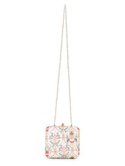 Vista Faux Silk Damask Embroidered Clutch