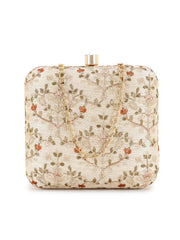 Vista Faux Silk Ogee Embroidered Clutch